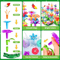 Doloowee 184-piece flower garden building toy set with colorful flowers and storage box - view 7