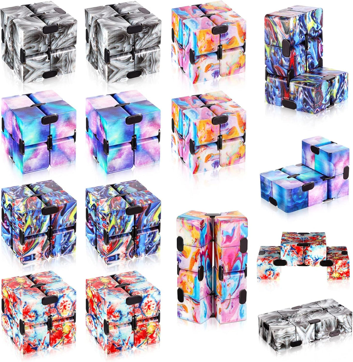 Zhanmai 20 Pieces Galaxy Infinity Cube Fidget Sensory Toy - 10 / Modern Style