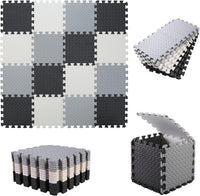 Foam Play Mat for Baby, Soft Non-Toxic Baby Playmat - White/Black/Gray / 16 Pcs/47.2*47.2 - image 2