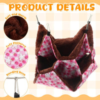Weewooday 3 Tier Rat Hammock 3 Pcs Warm Ferret Hammock Bed for Small - Blue, pink, yellow - image 3