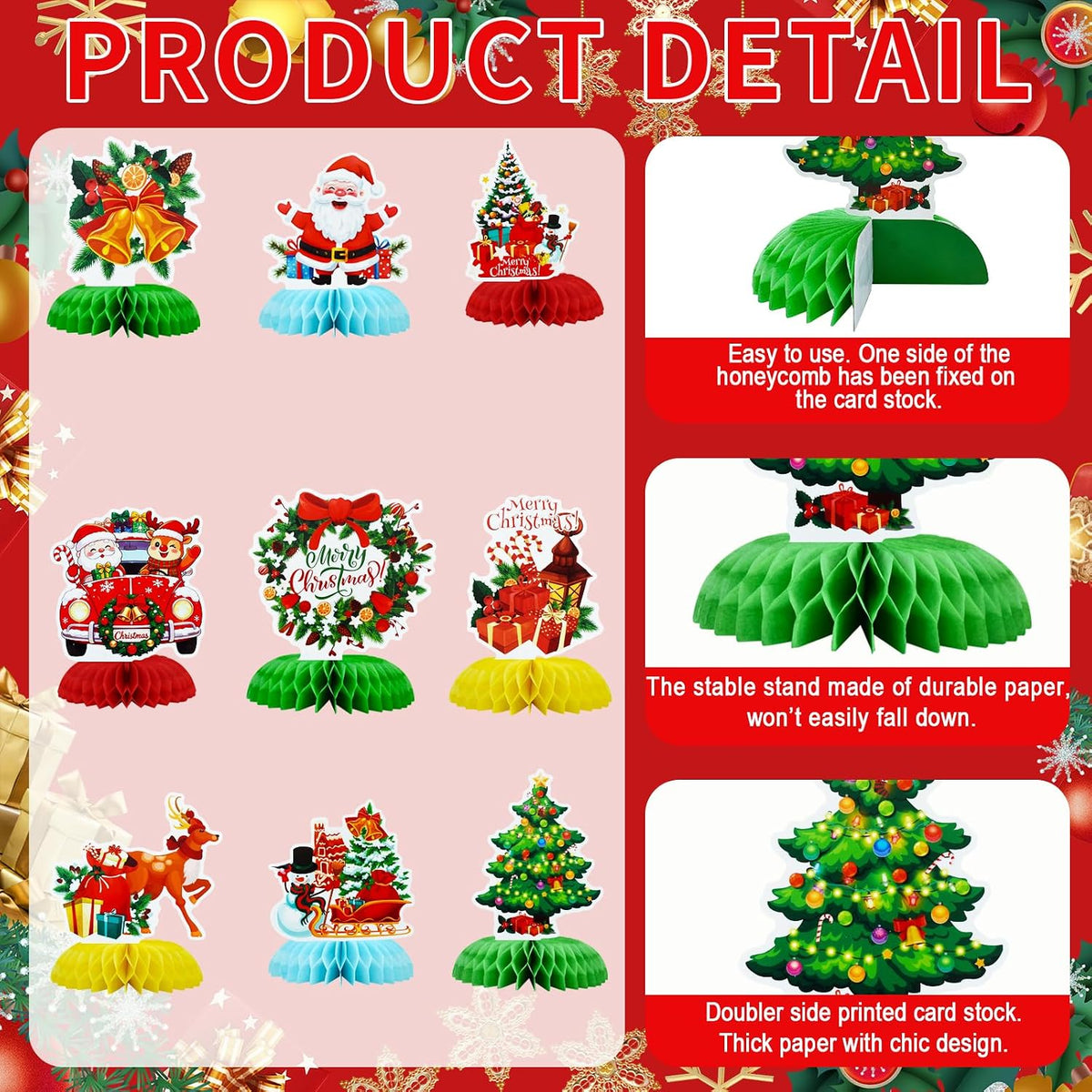 TONIFUL 1st Birthday Black Red Yellow Mouse Themed Table Centerpieces – Fun for Kids & Family - Christmas - image 3