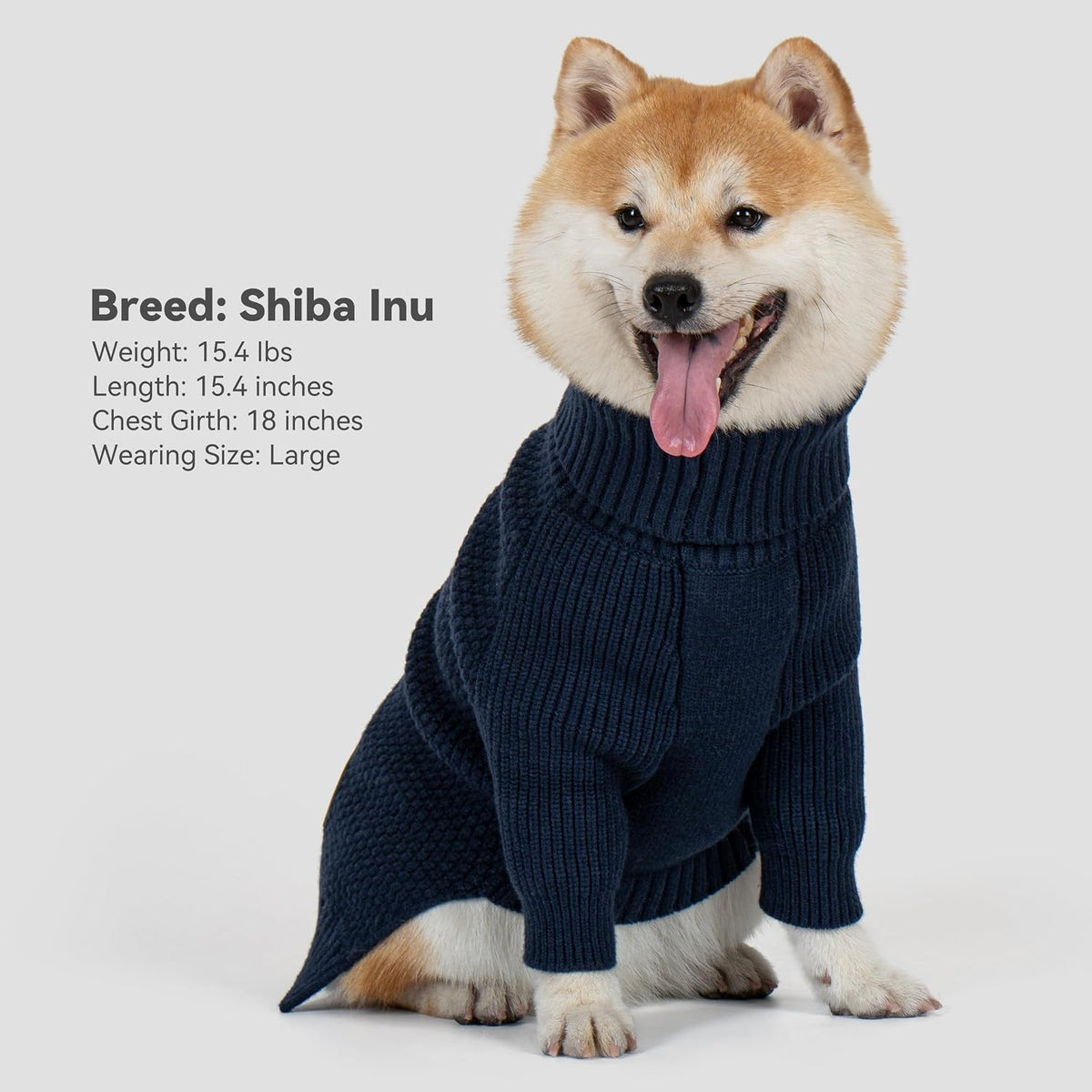 Dog Sweater Long Sleeve Warm Knit Sweaters for Small Dogs Cats Boy – Essentials for Dogs - 1# Navy / Medium - image 2