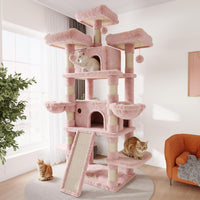 SHA CERLIN 68 Inches Multi-Level Large Cat Tree for Large Kitties/Big - 81in / Pink