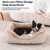 Medium Dog Beds for Medium Dogs Washable - M (30"x24"x9") / Beige - image 4
