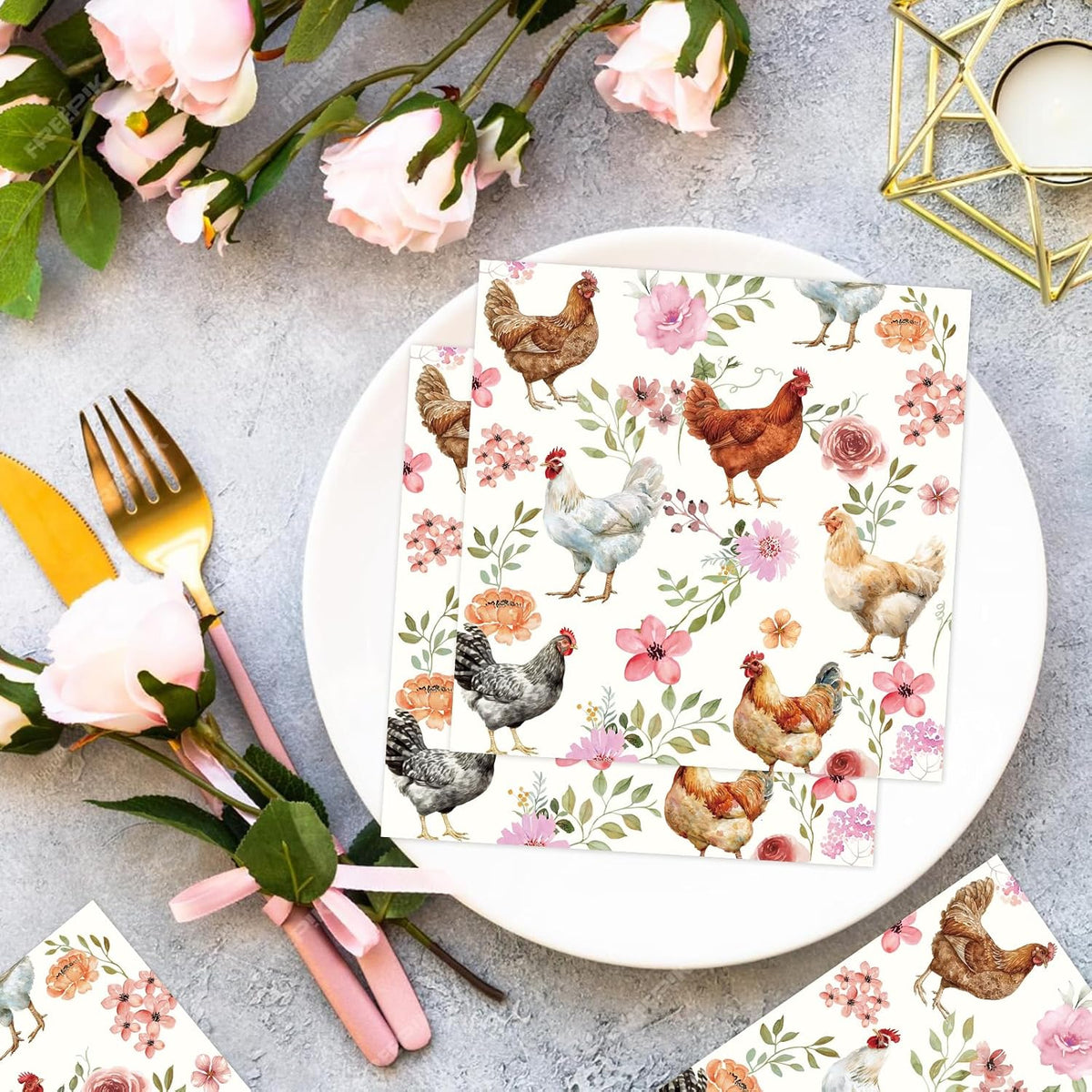 Yoyuspy 50 pink pumpkin baby shower napkins in gingham and polka dot prints - view 37