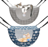 Unittype 2 Pieces Cat Cage Hammock Hanging Pet Bed, 2 Styles - Plaid / 2