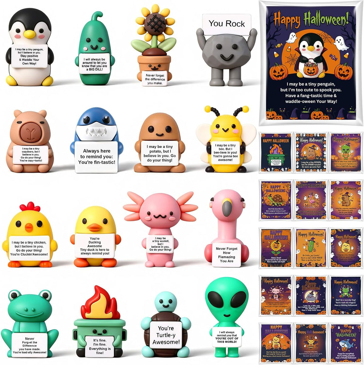 Gejoy 48 mini rubber positive figures with cards, potato, pickle, duck and flamingo - view 9