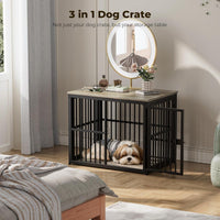 Lyromix 48'' XXL Dog Crate Furniture with 3 Doors for Large Dogs – Essentials for Dogs - Ancient gray / 33.1"L x 22.1"W x 26.0"H - image 4