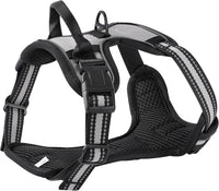 Blue No-Pull Dog Harness with 2 Leash Clips，Soft Padded Vest - Small / Gray - image 3