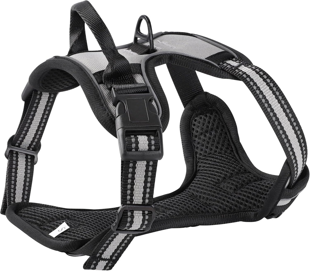 Blue No-Pull Dog Harness with 2 Leash Clips，Soft Padded Vest - Small / Gray - image 3