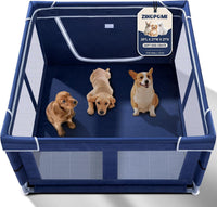 Puppy Playpen Indoor for Dog Small Pets - Royal Blue / 42 Inch w/o top