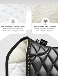 Harrison Howard Dressage Saddle Pad High-Performance Leather Saddle Pad for Horse Riding with Excellent Shock Absorption