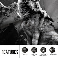 Levens Black Cat Blanket, Cozy Cats Blankets for Cat Lovers 60"x50" Soft Plush Black Cats Gifts - Howling Wolf Blanket Black / 50"x60" - image 3