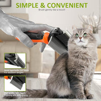 Spring Blossoms-2 in 1 Professional Grooming Rake for Cats & Dogs-Dematting Comb for Easy Mats & Tangles Removing,Pet Brush Safe No More Nasty Shedding and Flying Hair (Orange)