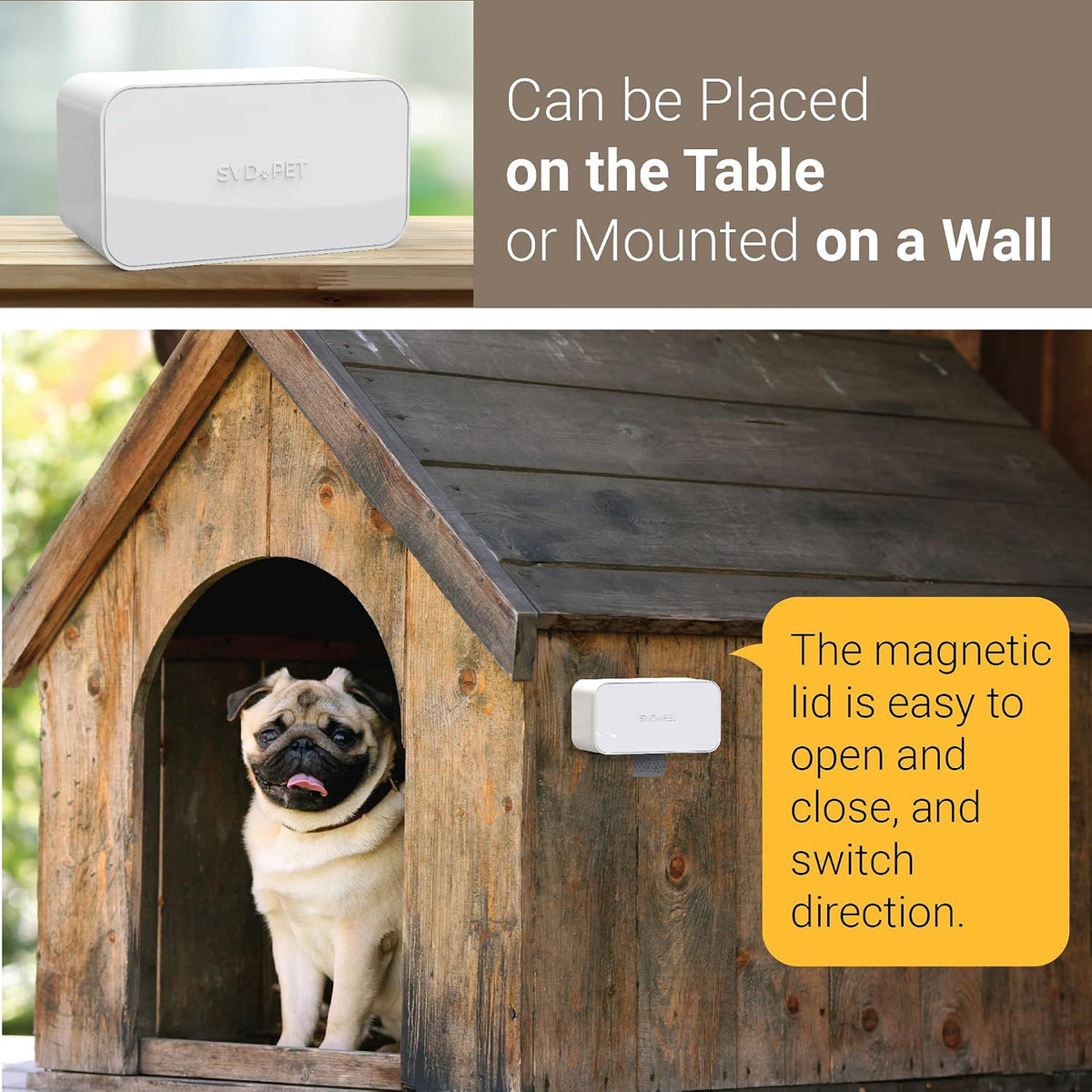 SVD.PET Dog Poop Bag Dispenser, Wall Mount Waste Bag Dispenser - White / 1 Dispenser only - image 2