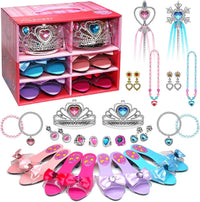 Mrabbitoo princess dress up set with tulle skirts, play heels, crowns and jewelry - view 2