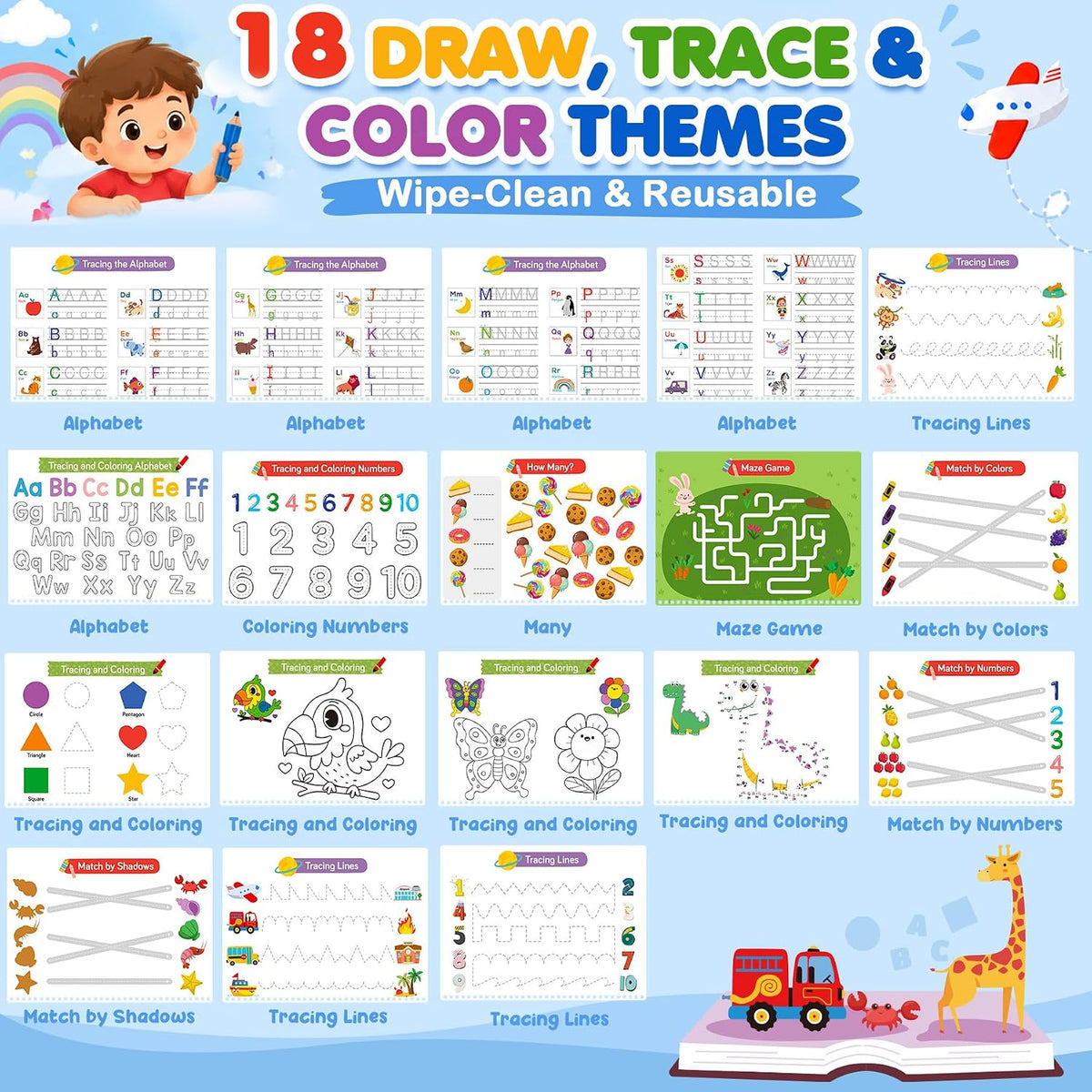 URMYWO Busy Book, 36 Preschool Learning Activities - image 3