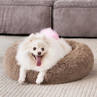 MIXJOY Orthopedic Dog Bed Comfortable Donut Cuddler Round Pet Beds - S(23’’x 23’’) / Brown - image 3