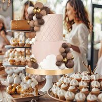 32 PCS Colorful Ball Shaped Cake Topper Pearl Balls Cupcake Cake - Dark Brown Light Brown White Gold - image 4