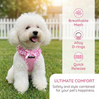 SuperBuddy Upgraded Soft Mesh Dog Harness - S (Neck Girth 11"; Chest Girth: 12"-16") / Adorable Pink-2 - image 4