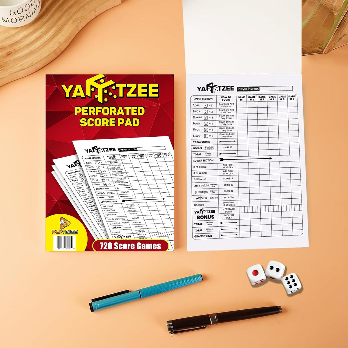 Perforated Yahtzee Score Pads: 120 Easy Tear Off Score Sheets - 6x9" - 120 Pages (1-Pack) - image 4