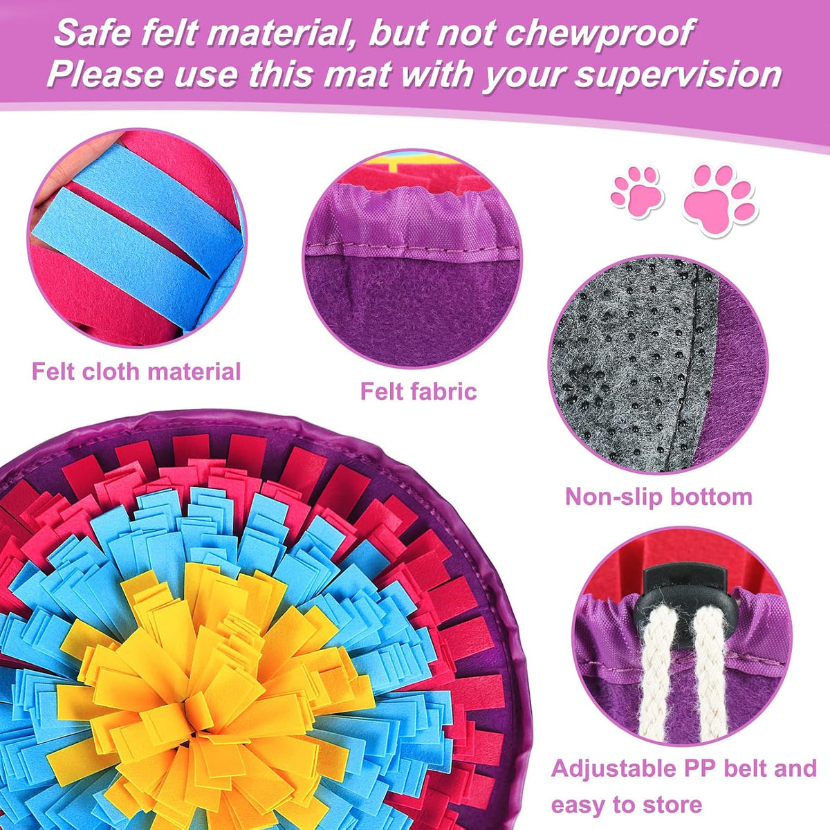 Vivifying Snuffle Mat for Dogs - Yellow&Blue&Purple - image 2