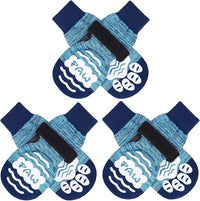 BEAUTYZOO Anti Slip Dog Socks for Small Medium Large Dogs,Paw Protector with Grips for Hardwood Floor Hot/Cold Pavement,Traction Control 3 Pairs AntiTwist Dog Shoes to Prevent Licking for Senior Dog