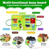 JHkim Busy Board Montessori Toys for Boys Girls Gifts - Green - image 3
