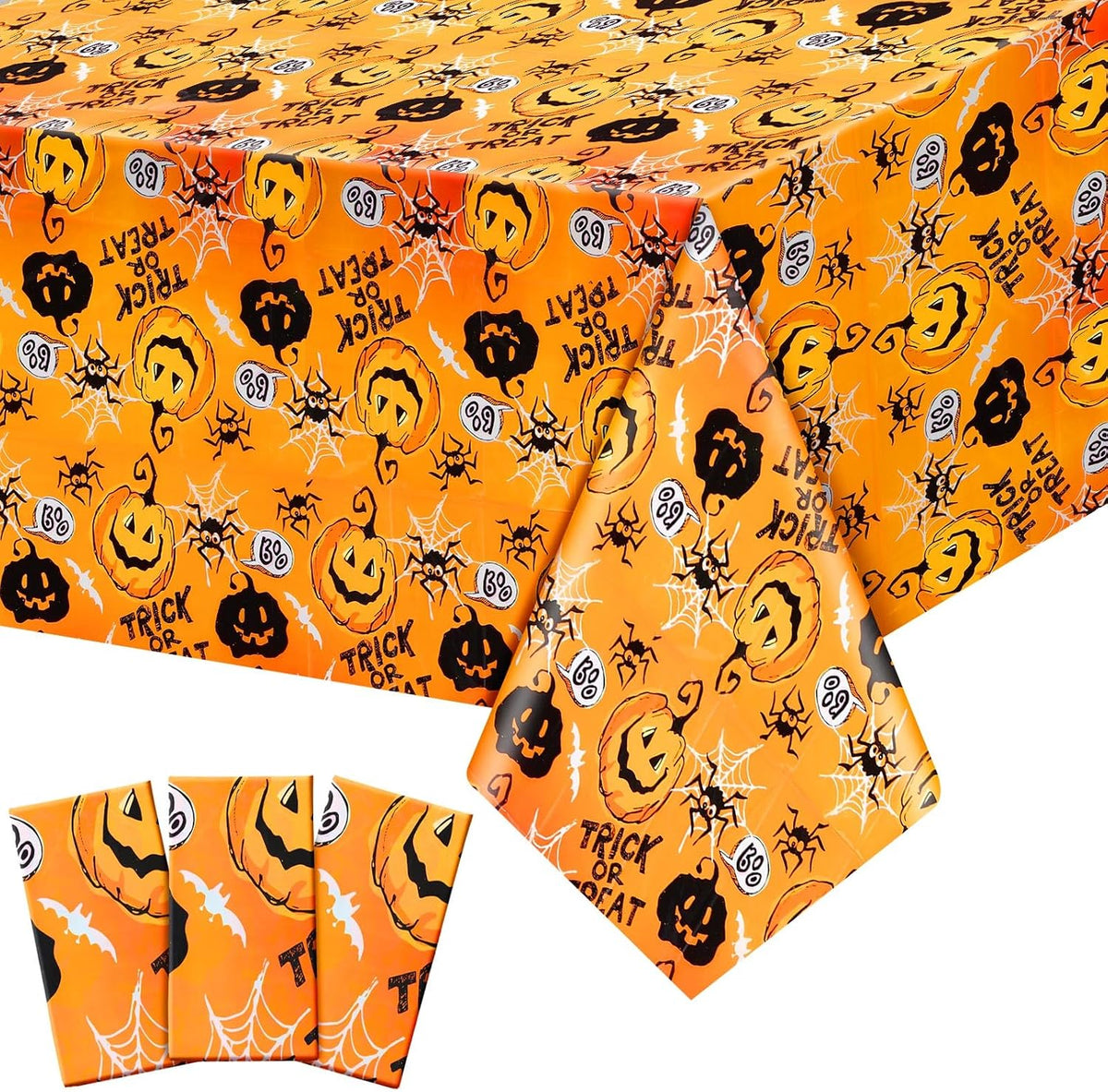 Newwiee 3 pack Halloween plastic tablecloths with candy corn print, 108 x 54 inches - view 2