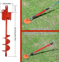 Dog Stakes for Outside Heavy Duty Hold up to 350Lbs Large Dogs Tie Out Tether Leash Chain for Yard Screw in Ground Anchors 17inch with Buffer Rope