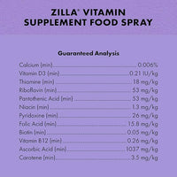 Zilla Vitamin Supplement Food Spray, with Carotene, Spray-on Multivitamin Supplement for Reptiles