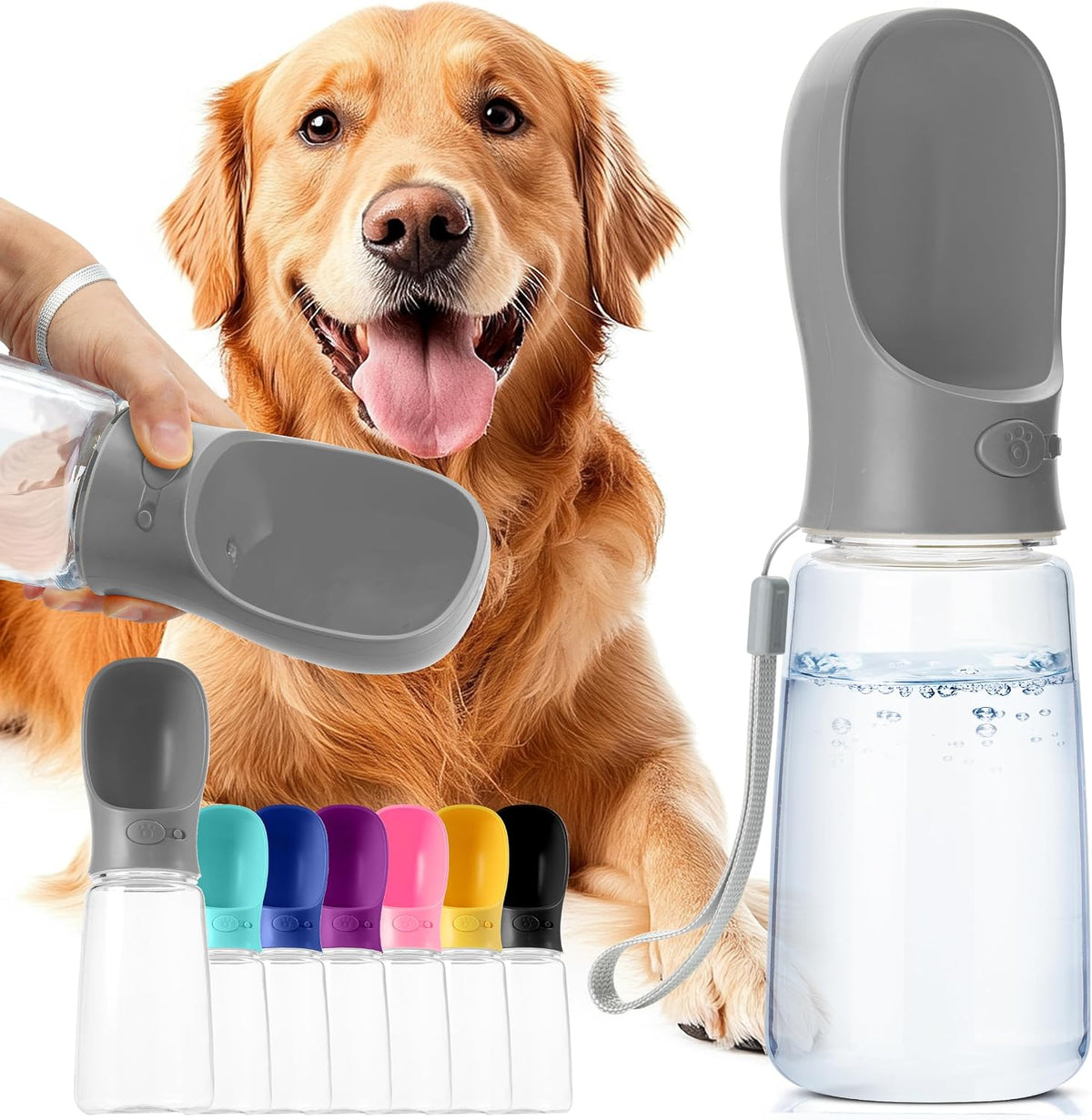 Mr. Pen, Portable Dog Water Bottle - Gray