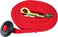 Southwestern Equine Lunge Line for Horses Cotton Horse Lunge Line with Bolt Snap & Rubber Stop (Red, 24')