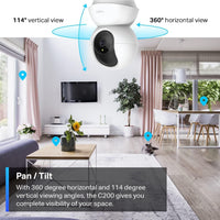 Tapo 1080p Pan/Tilt Security Camera for Baby Monitor, Pet Camera - White / Indoor Only - image 3