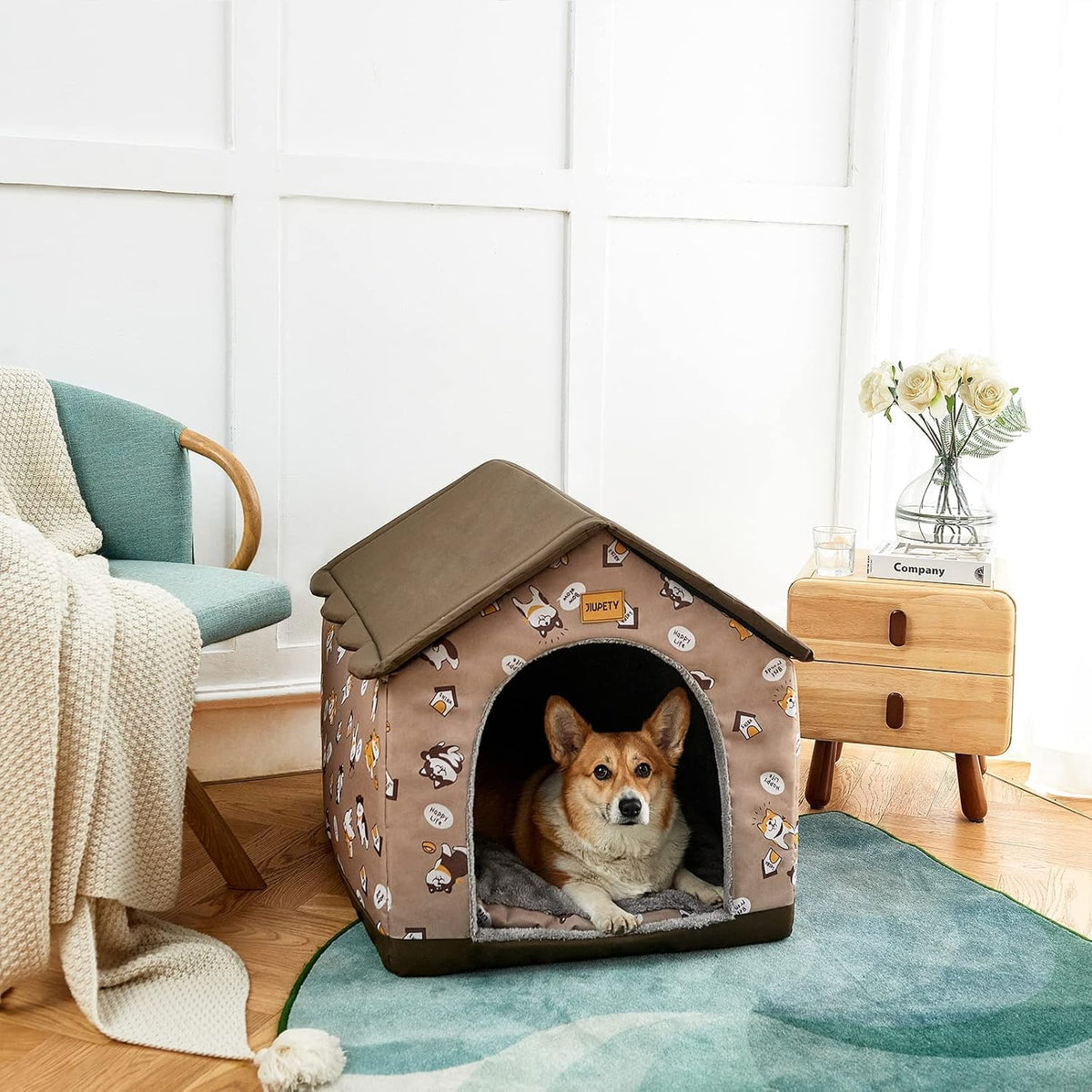 Dog House Indoor, L Size Indoor Dog House for Medium Dog – Essentials for Dogs - Brown / XXL - image 2