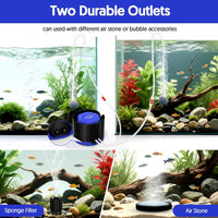 Aquarium Air Pump, Quiet Fish Tank Air Pump with Dual Outlets - 2.5W (Up to 40 Gallon) - image 4