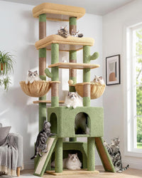 Globlazer Z78 Heavy Duty Cat Tree for 20lbs Large Adult Cats - Green / 78 inch