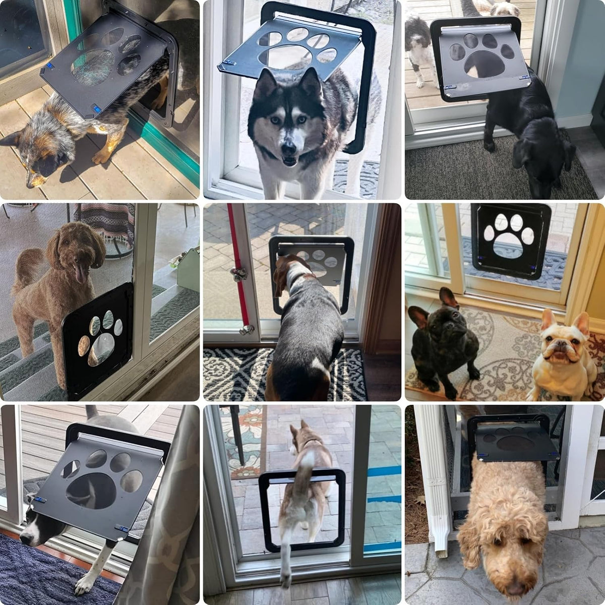 Dog Door for Screen Door, Cat Door Screen Small Dog Door Insert for Sliding Door Easy Install - 12" x 14" Black Large - image 3