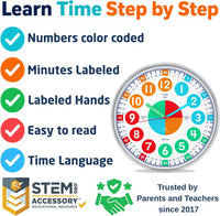 OWLCONIC Kids Teaching Clock, Learning Clock, Silent 10in - Bright - image 3