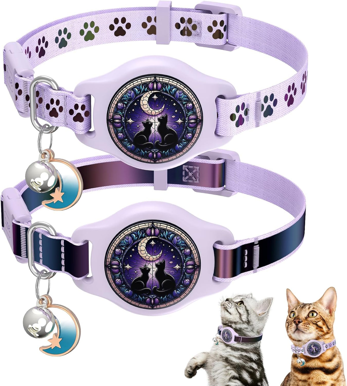 AirTag Cat Collar Breakaway - Purple