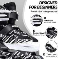Adjustable Inline Skates for Kids Ages 4-12 – Fun for Kids & Family - White / Medium-Big Kids（13j-3 US） - image 2
