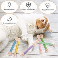 Retro Shaw Kitten Toys Catnip Ropes Cat Chew Toys, 6 Pack, Kitten Teething Toys for Indoor Cats Kitty, Safe Kitty Kicker Sticks Dental Toy