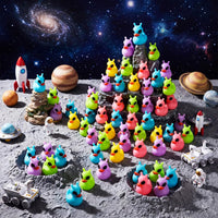 Sotiff mini alien rubber ducks, 25 green ducks with funny faces - view 14