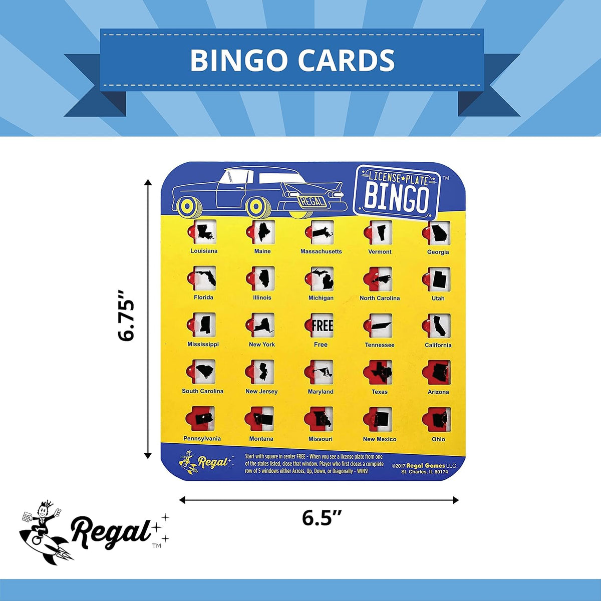 Regal Games Finger-Tip Shutter Bingo Cards with Sliding Windows - Yellow - image 4