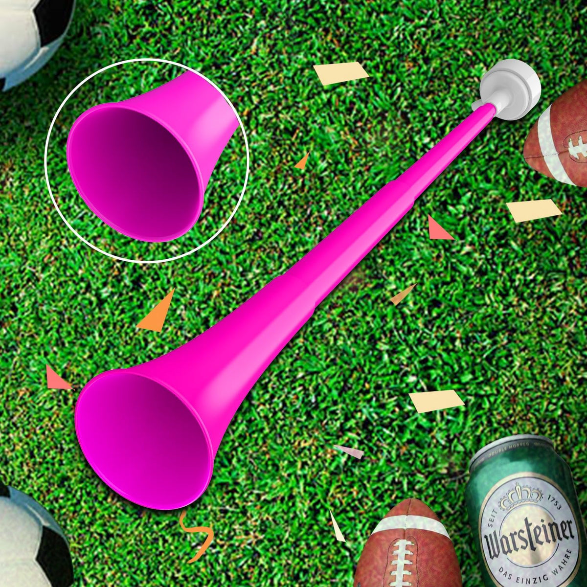 Stadium Horn Vuvuzelas Soccer Noisemakers Collapsible Blow Trumpet - Pink - image 4