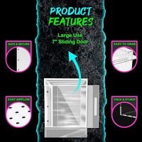 Tarantula Enclosure XL (10”x7”x14”) Reptile Terrarium w/Sliding Magnetic Door-Great Reptile Tank for Terrestrial or Arboreal Animals- Acrylic Terrarium for Juvenile or Adult Spiders- Hermit Crab Cage