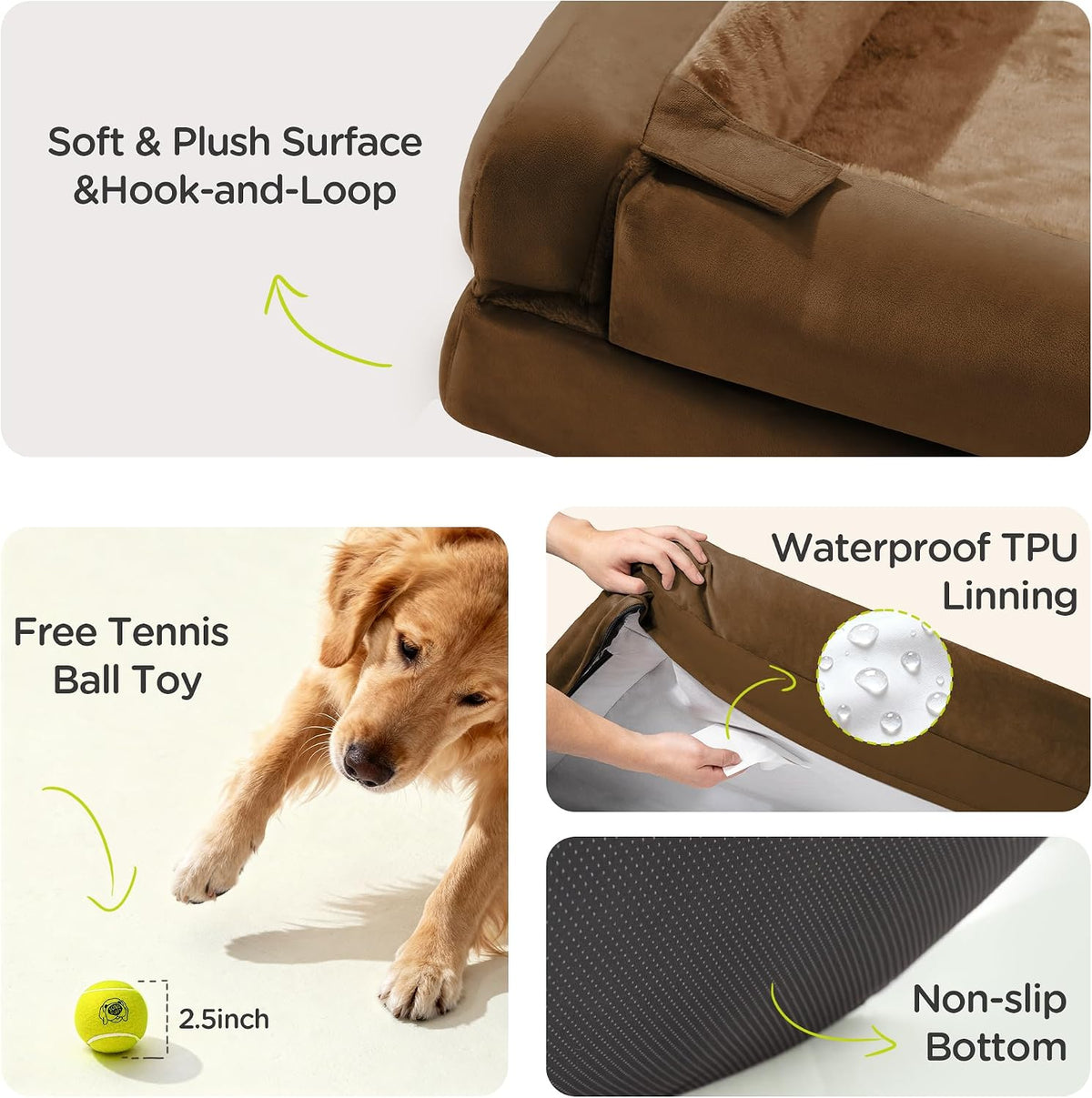 Waterproof Orthopedic Dog Bed for Extra Large Sized Dogs – Essentials for Dogs - 30 x 20 x 3 in / Dark Brown - image 4
