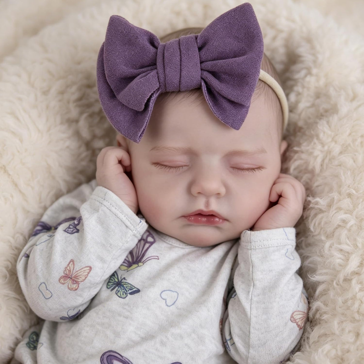 EKOKIZ blue reborn baby doll dress set with hairband and shoes for 17 to 20 inch dolls - view 20