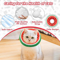Soft Cat Cone Collar, Cute Cat Recovery Collar Suitable for Small, Medium, Large Cats,Elizabethan Neck Collar for Cats After Surgery (Watermelon, Small)