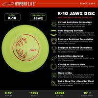 Hyperflite K-10 Jawz Puncture Resistant Dog Flying Disc - Midnight (Black) - image 3